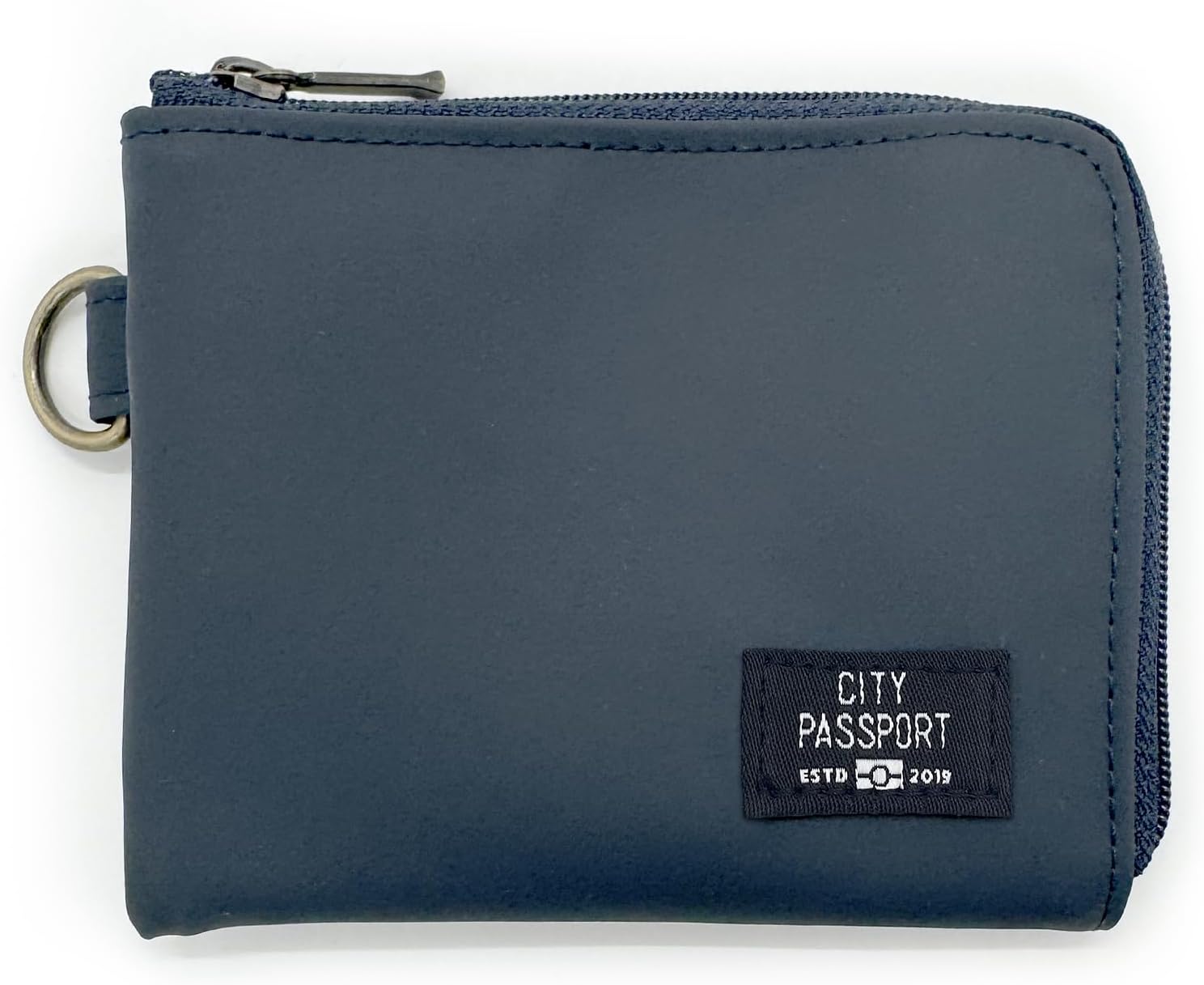 財布 小型 パスケース コインケース 防水、高耐久生地 CITYPASSPORT (ネイビー)
