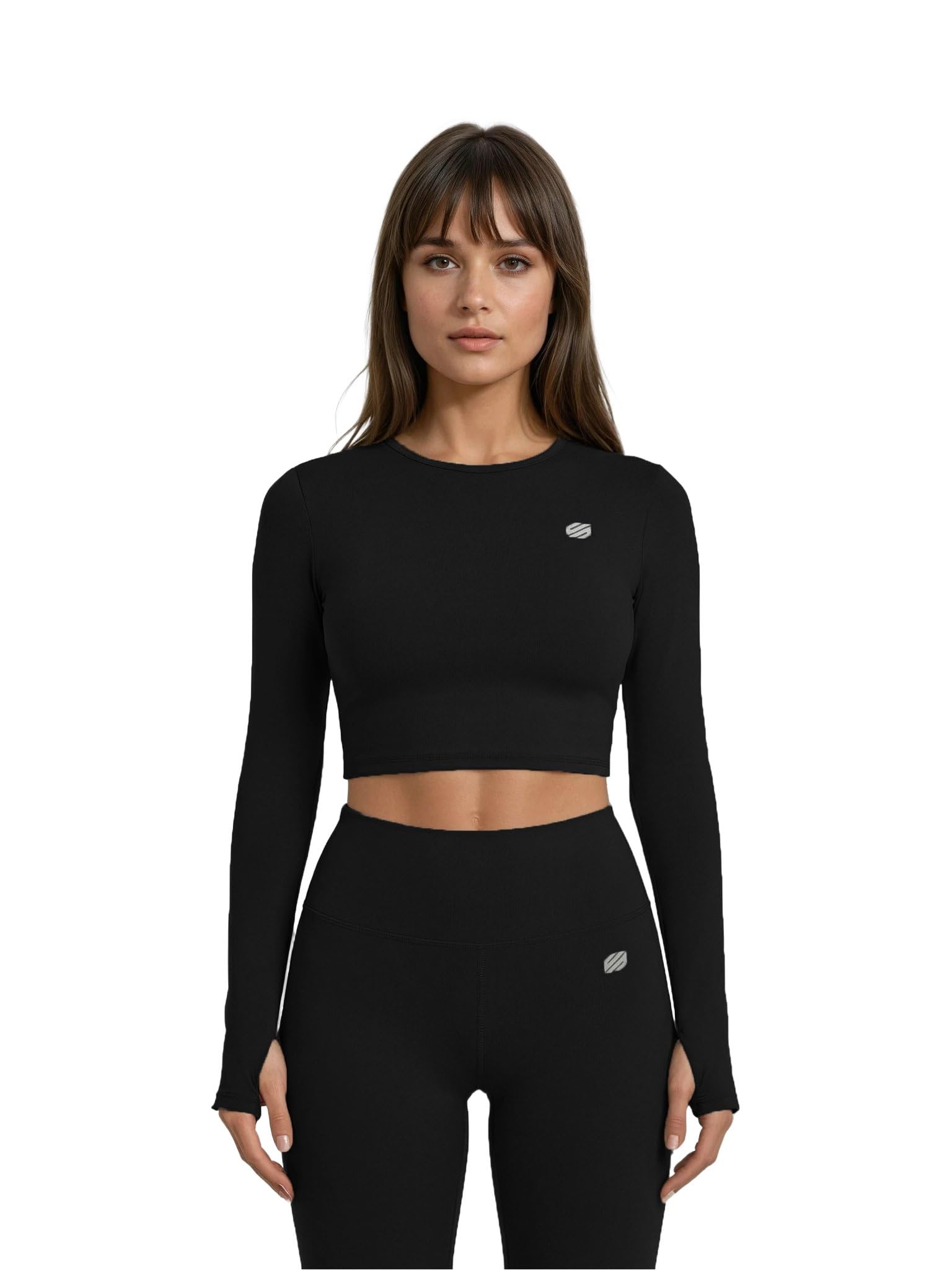Women Workout Crop Top Athletic Yoga Long Sleeve Fitness Tight Tee Gym Cropped Tank Tops-image-22