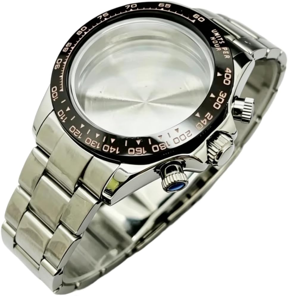 39mm Sapphire Crystal Case Kit with 20mm Steel Strap Ceramics Bezel