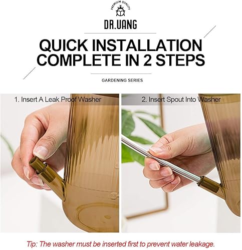 Miniatura 4 de Regadera interior con boquilla y tubo vertedor largo extraíble, ideal para plantas suculentas, flores, jardín y oficina, 34 onzas, 1 l (14 galón).