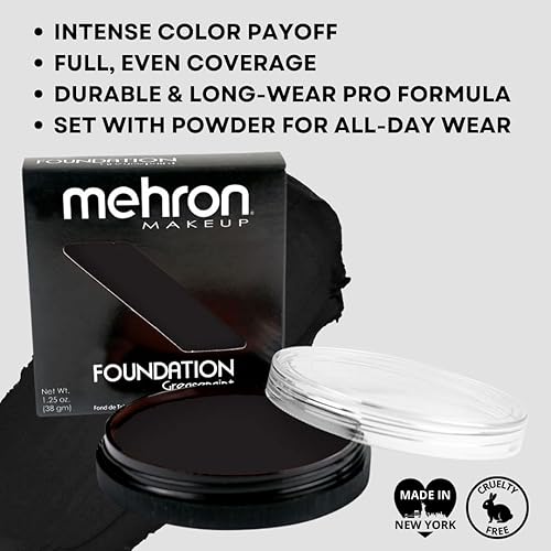 Miniatura 2 de Mehron Base de maquillaje Greasepaint  Escenario, pintura facial, pintura corporal, maquillaje de Halloween 1.25 oz (38 g) (Azul)