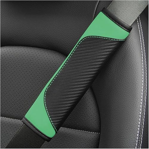 Miniatura 12 de AUCELI 2 fundas para cinturón de seguridad de automóvil, fundas de correa de hombro de fibra de carbono, almohadilla de arnés suave de cuero