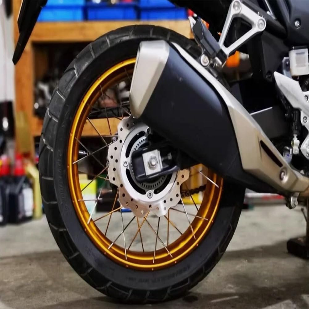 VMX-Racing 2.5 * 19" & 4.25 * 17" Tubeless Gold Spoke Wheels Fit Honda CB500X 2022-2025 Black Hubs