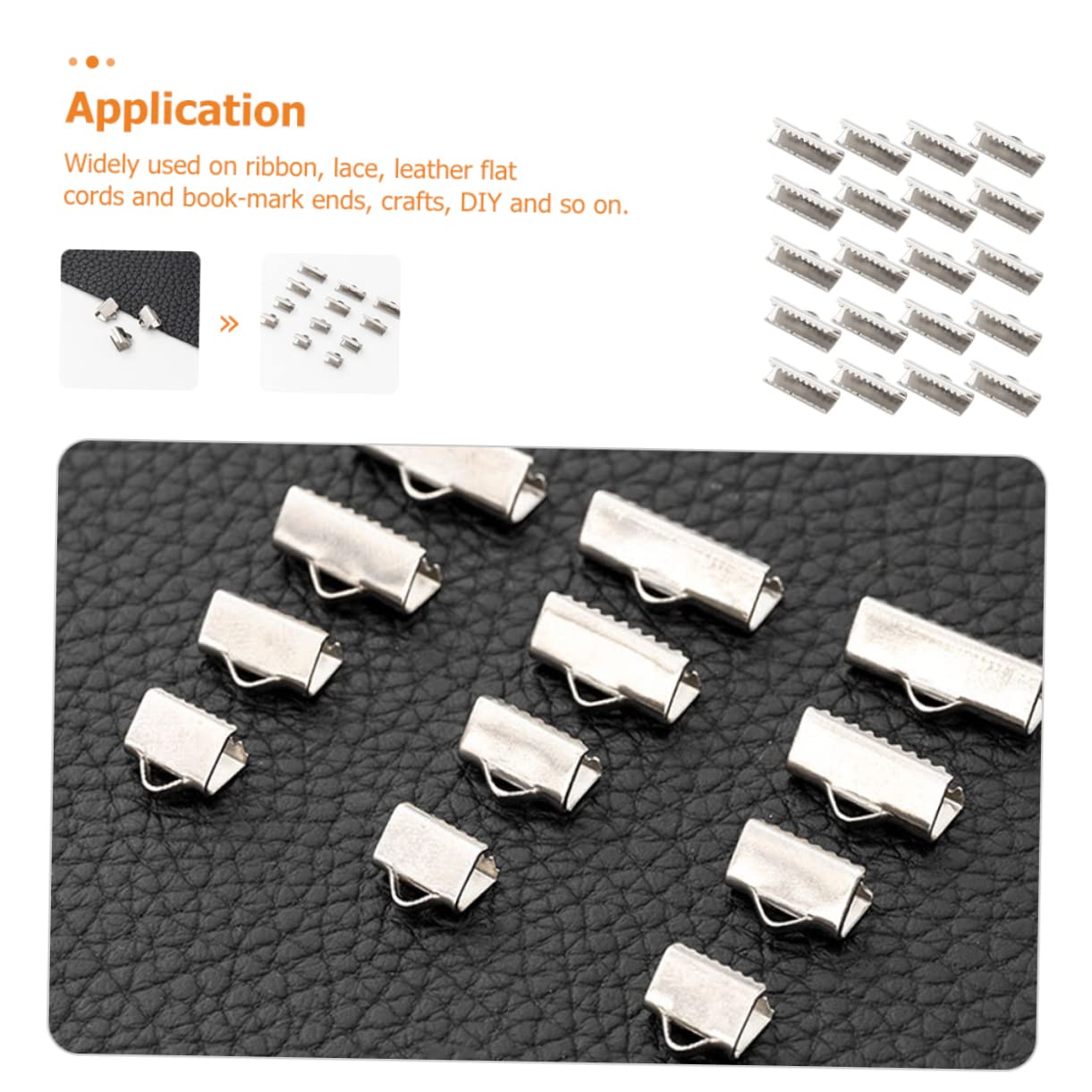 GLSTOY DIY Jewelry Making Findings 100pcs Stainless Steel Clip Buckle Clamps Elastic Cord Crimp Ends for Ribbon Clasps