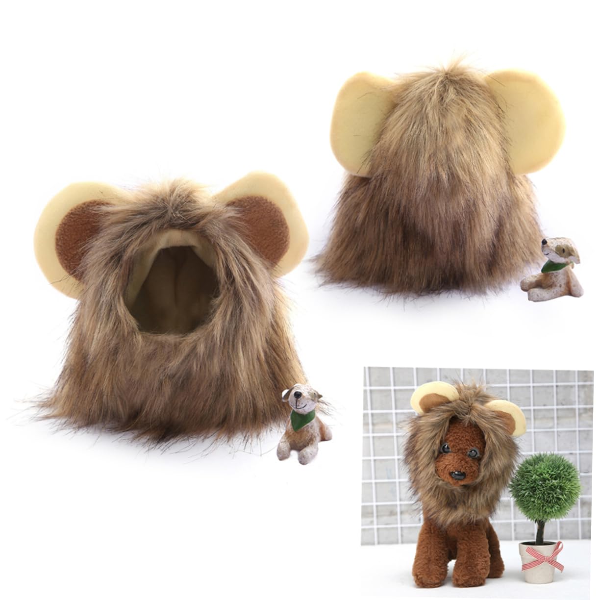 BESPORTBLE Costume Da Per Animali Domestici Da 3 Pezzi Con Parrucca Da Leone E Cappello Di Small Cat Dog Costumes Per Passeggiate Quotidiane Ed Eventi Del Fine Settimana