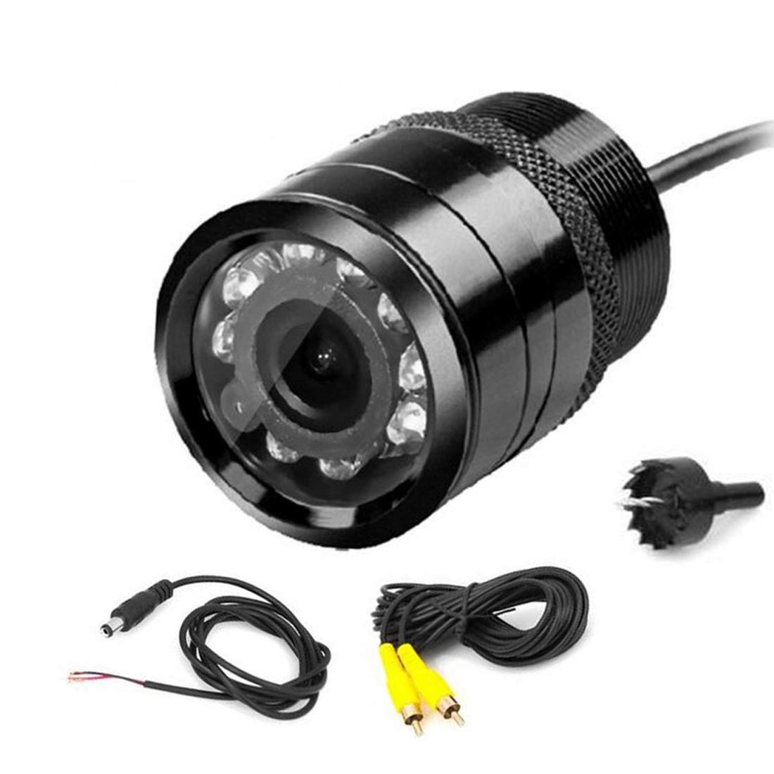 VIGORFLYRUN PARTS LTD28mm Waterproof Car rear view drilling camera PAL/NTSC CCD Reverse Rearview back-up Night Vision
