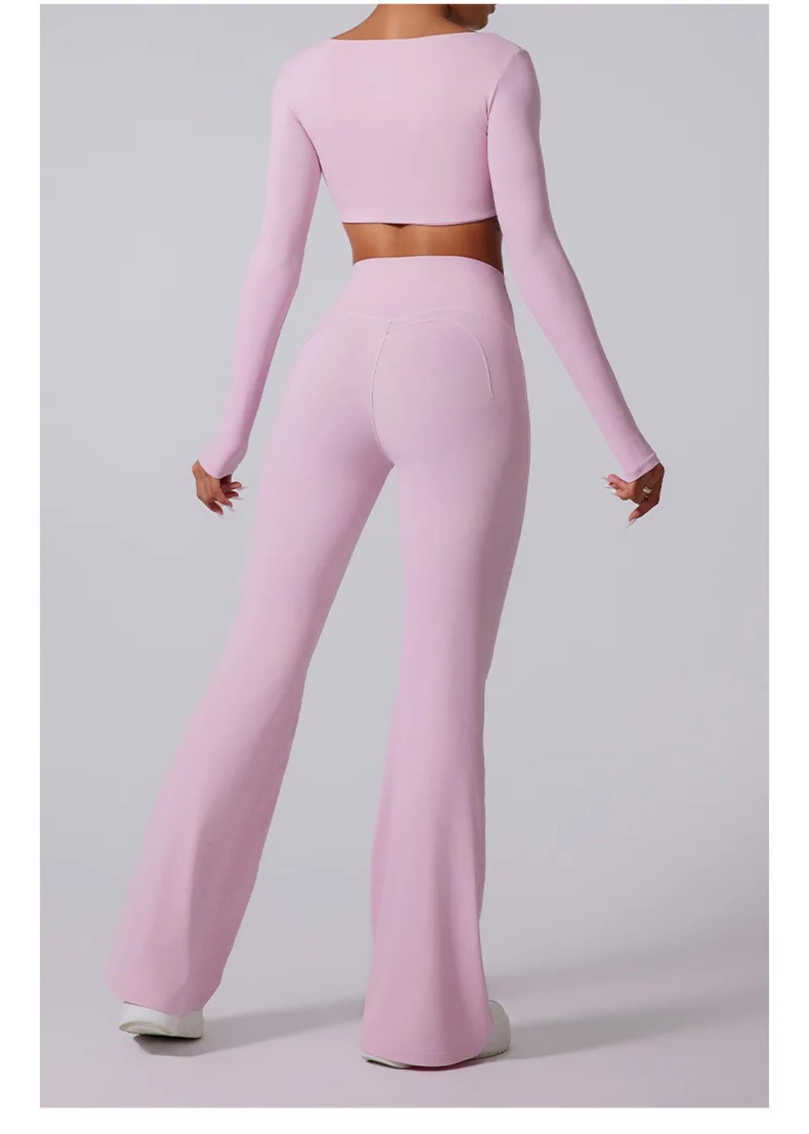 Leggings Damen Hose Frauen Mit Hoher Taille Ausgestellte Leggings Fitness-Fitness-Yoga-Hose Workout Runing Sport Leggings Frauen Kontrolle Bauch Yoga Weite Bein Hosen