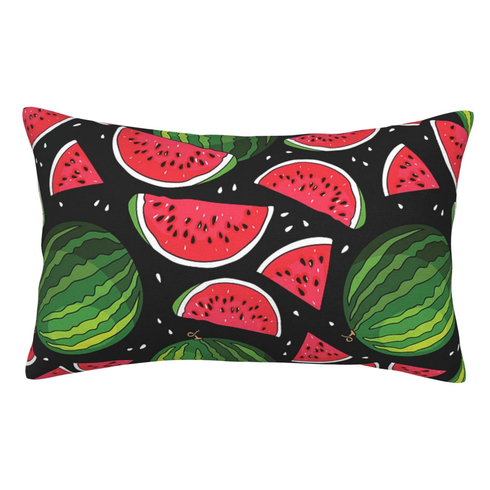 Soft Plush Pillow Cover For Sofa & Bed, Watermelon, Standard Furry Throw Pillow Case 35x50 cm, Decorative Cushion Cover For Bedroom Living Room Decor, Hidden Zipper Pillowcases For All Seasons