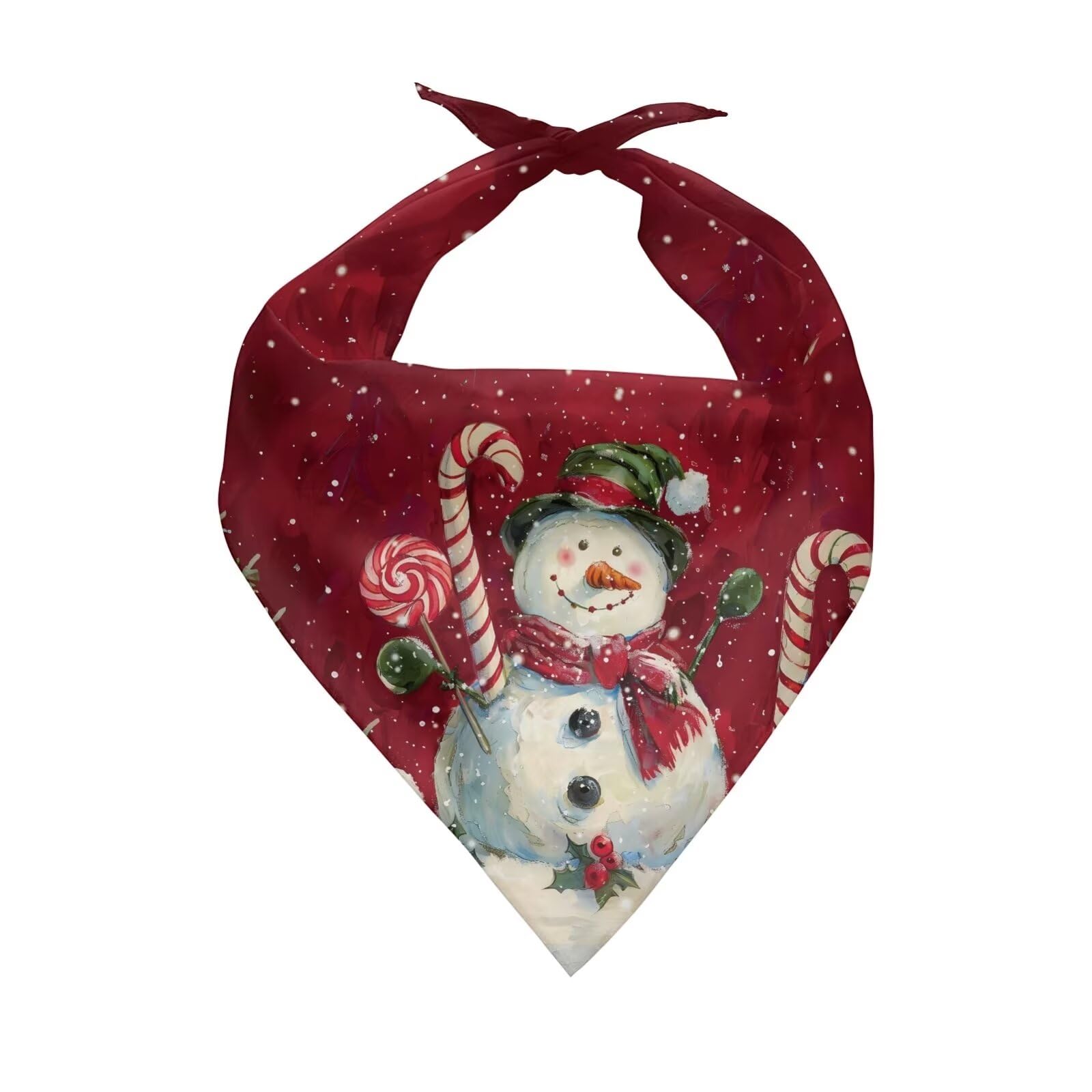 KEIAHUAN Christmas Dog Bandana with Cute Snowman Pattern, Triangle Dog Scarf, Reversible, Holiday, Christmas Costume — image 1
