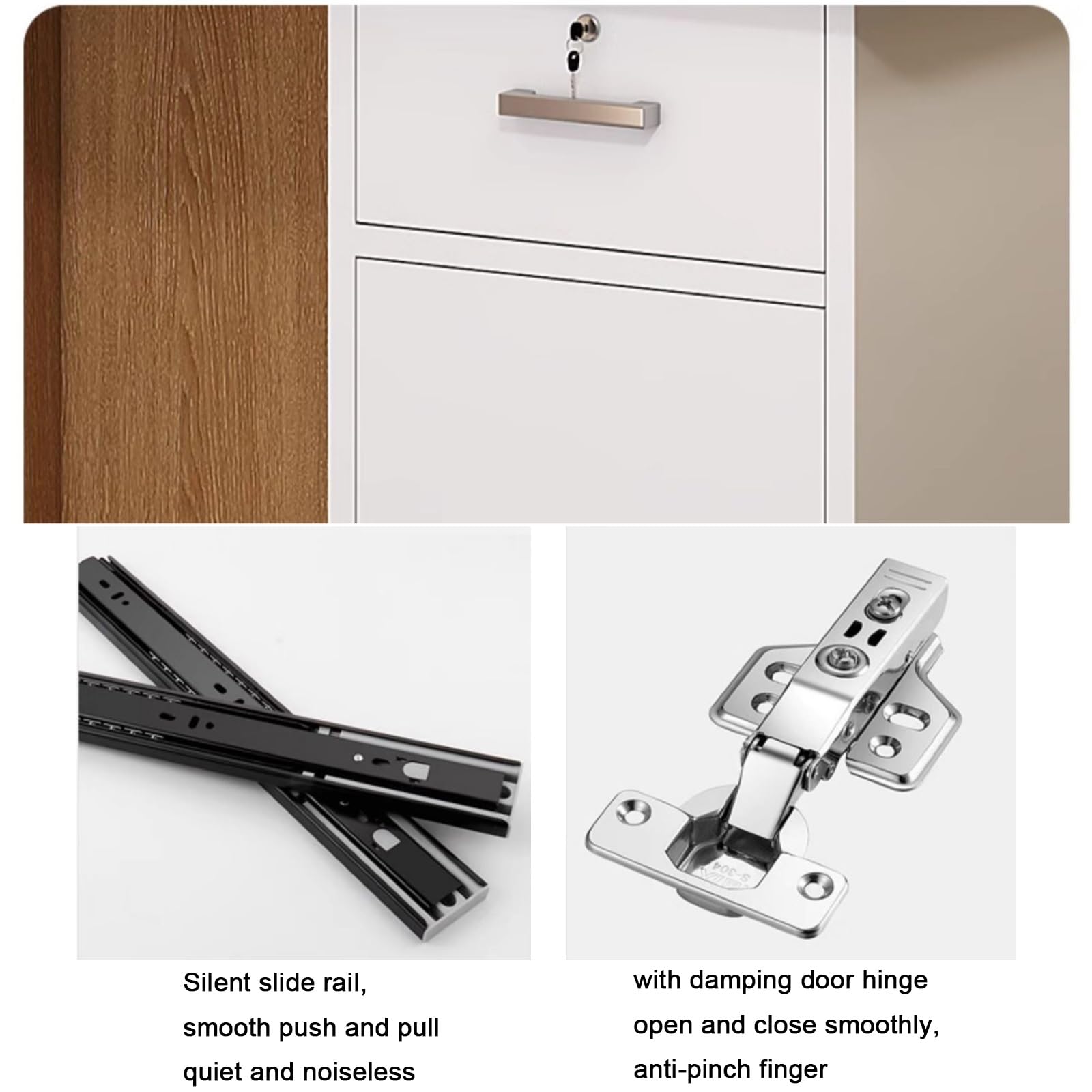 Moderno banco cassa con cassetto chiudibile a chiave e gestione dei cavi, elegante scrivania per reception e archivio per vendita al dettaglio, ufficio, salone, 80 cm