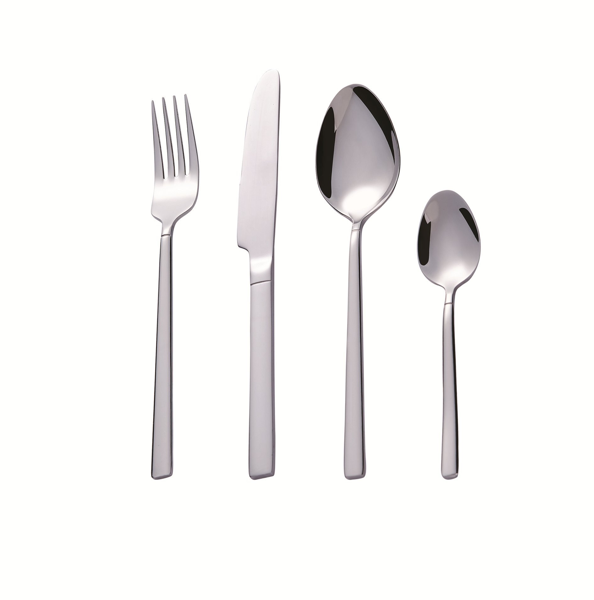 BonSlit 16-Piece Stainless Steel Flatware Silverware Cutlery Set, Include Knife/Fork/Spoon, Mirror Polished, Dishwasher Safe, Service for 4