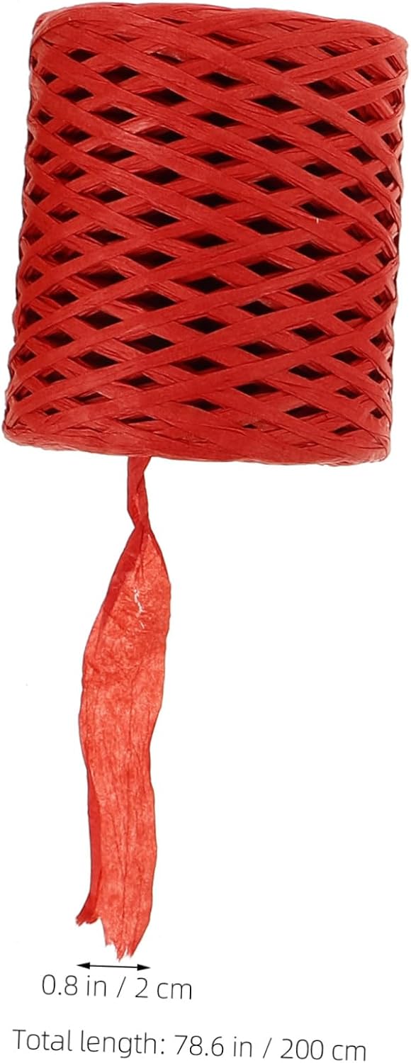 TEHAUX 4rolls Raffia Paper Rope Twine String Decorative Raffia Ribbon for Crafting Present Wrapping Packaging and Flower Bouquets Versatile Packing Paper Rope