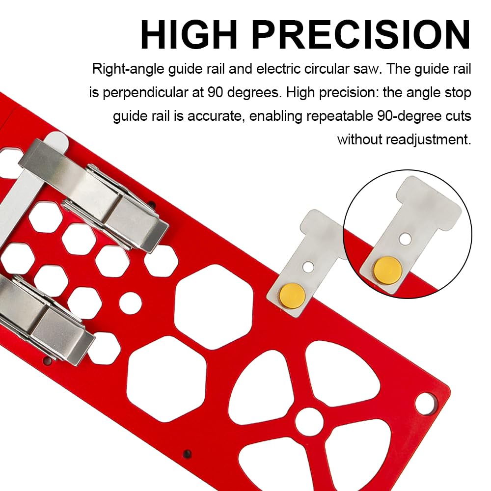 Guida ad Angolo Retto 90° 340mm Morsetto per Guida per Sega Circolare Universale Barra di Binario per Sega Circolare per la Lavorazione del Legno, Compatibile con Binario di Guida Makitas, Ros