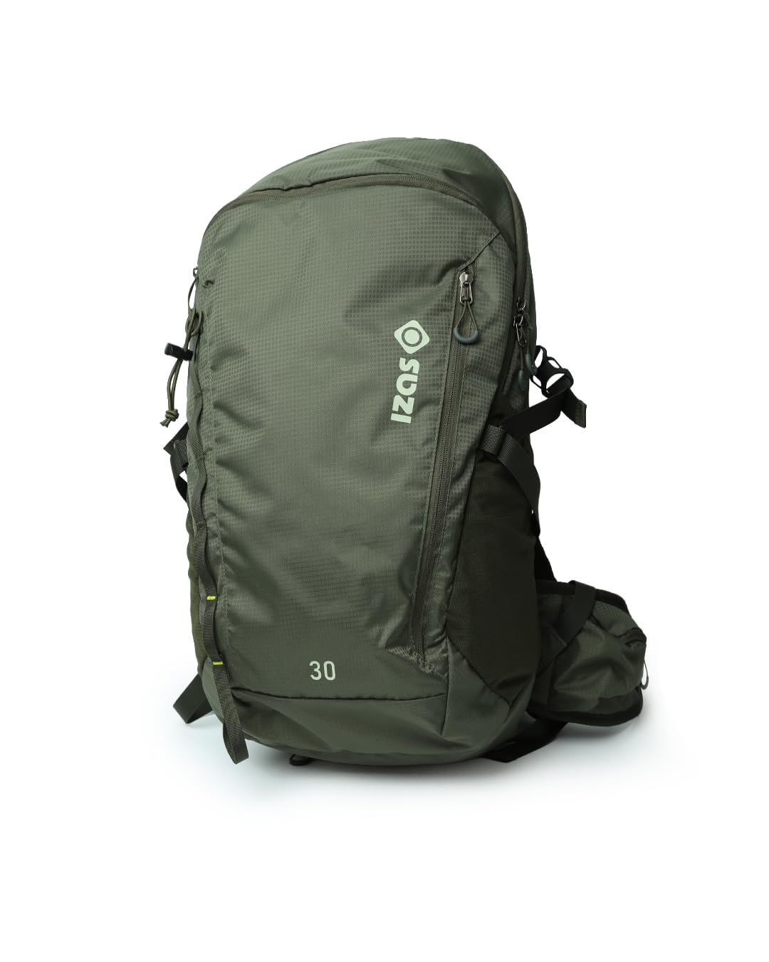 Izas Parker Mochila de 30L para Montaña, Senderismo o Gimnasio con Múltiples Bolsillos y Refuerzo en Espalda. Mochila Deportiva Transpirable con Tiras Ajustables y Cubre Mochilas Impermeable. Caki