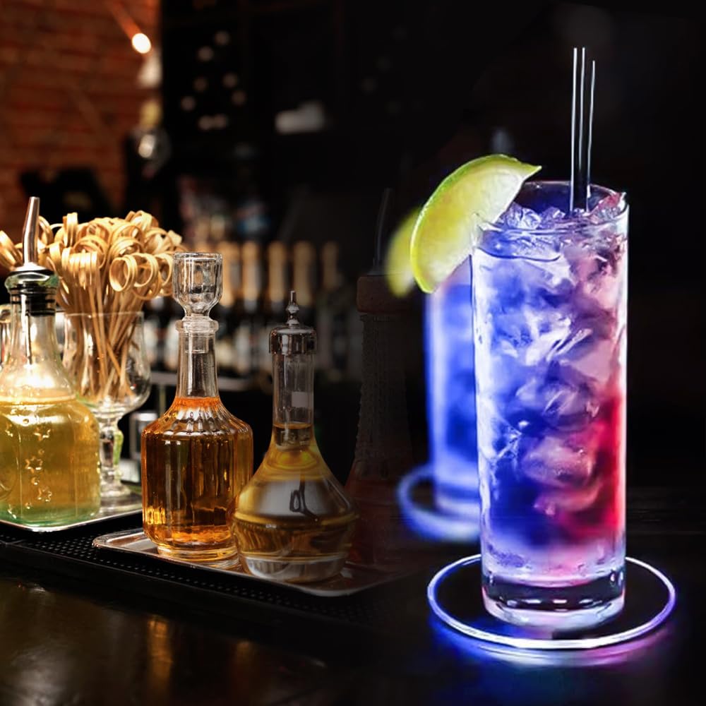 Sottobicchieri A LED Colorati - Impermeabili Per Feste, Matrimoni E Bar - Foto 3