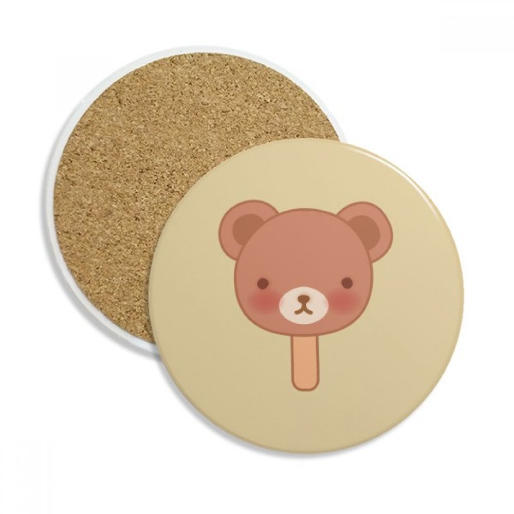 Coaster en céramique cartoon ours lot de 2 dessous de verre absorbants multicolores