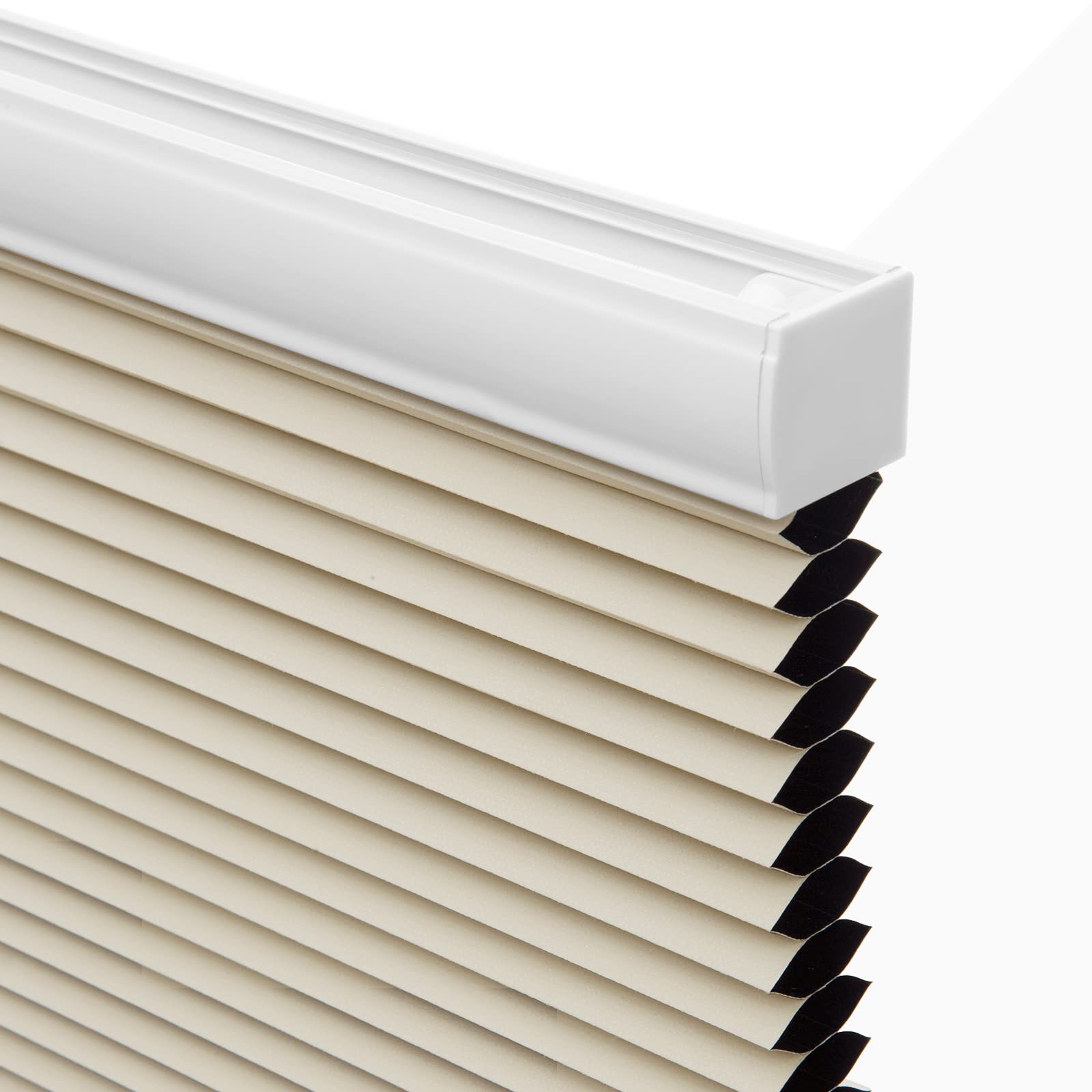Blinhdome Customizable Cordless Cellular Shades, Blackout Blinds for Window, 1.5 inch Single Cell Pleated for Bedroom, Child Room, Bathroom, French Door (Beige)