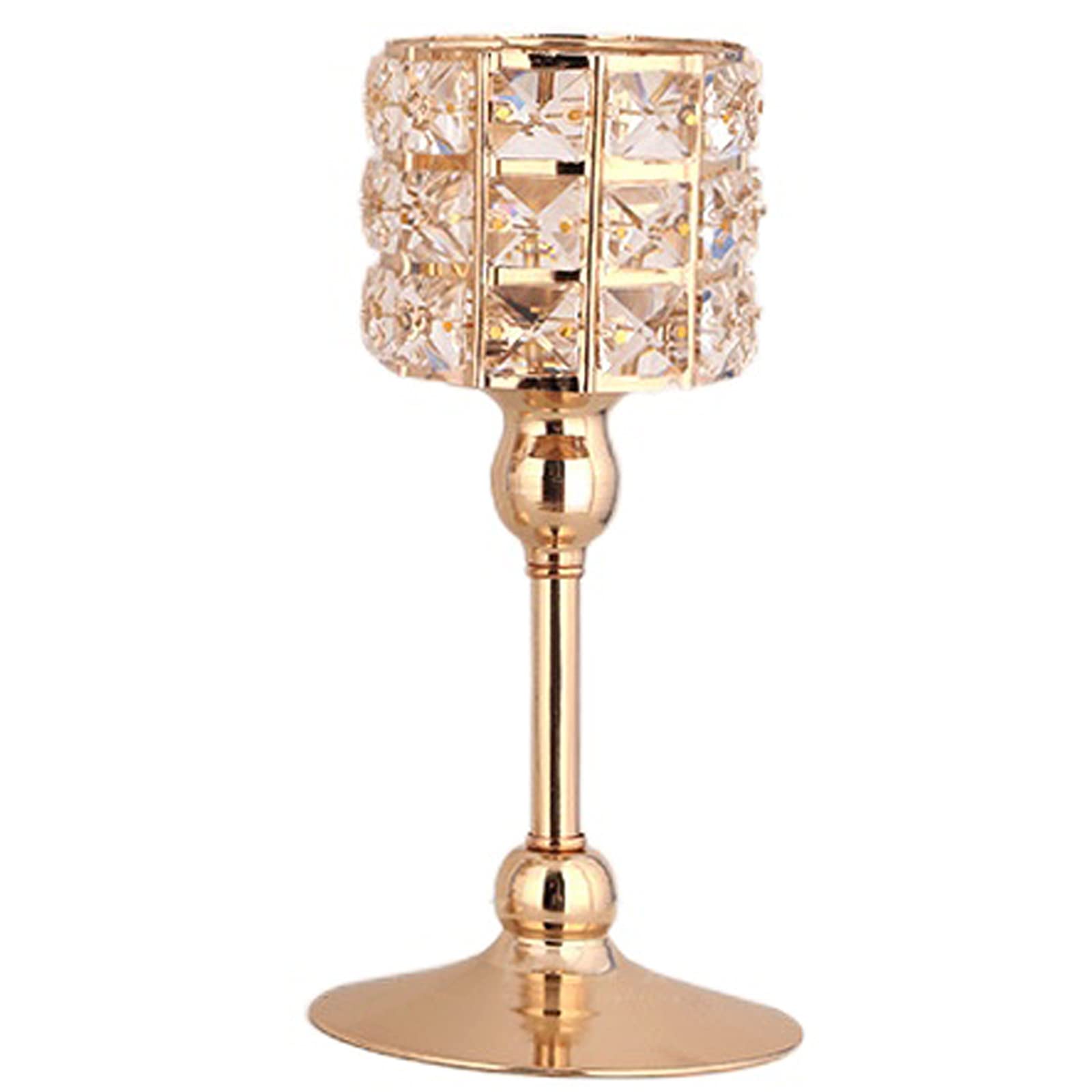 Sbjklyrn One Color Candleholder, K9 Crystal Candle Lantern Gold Candle Holders Wedding Centerpieces Center Table Candlesticks Parties