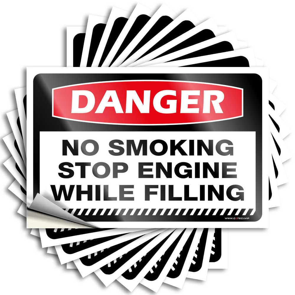 Saying Nice Glitter Danger No Smoking Stop Engine While Filling for Cars - Outdoor Farmhouse Decor Easy Peel Removable(6X9CM)