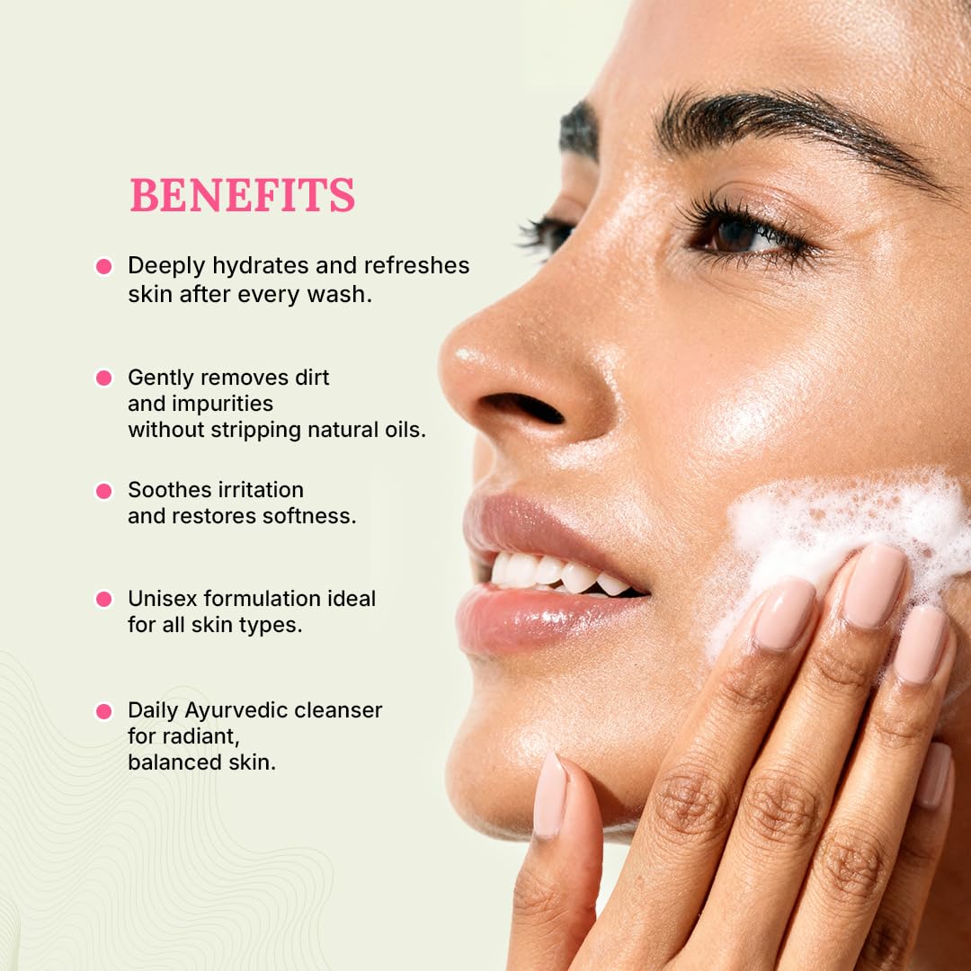 Green Milk Pannir Rose Face Wash with Hyaluronic Acid | Hydrating Face Wash for Men & Women | Gentle Daily Cleanser for Glowing Skin | Rose & Cucumber | All Skin Types | Sulfate Free | 100 ml 2