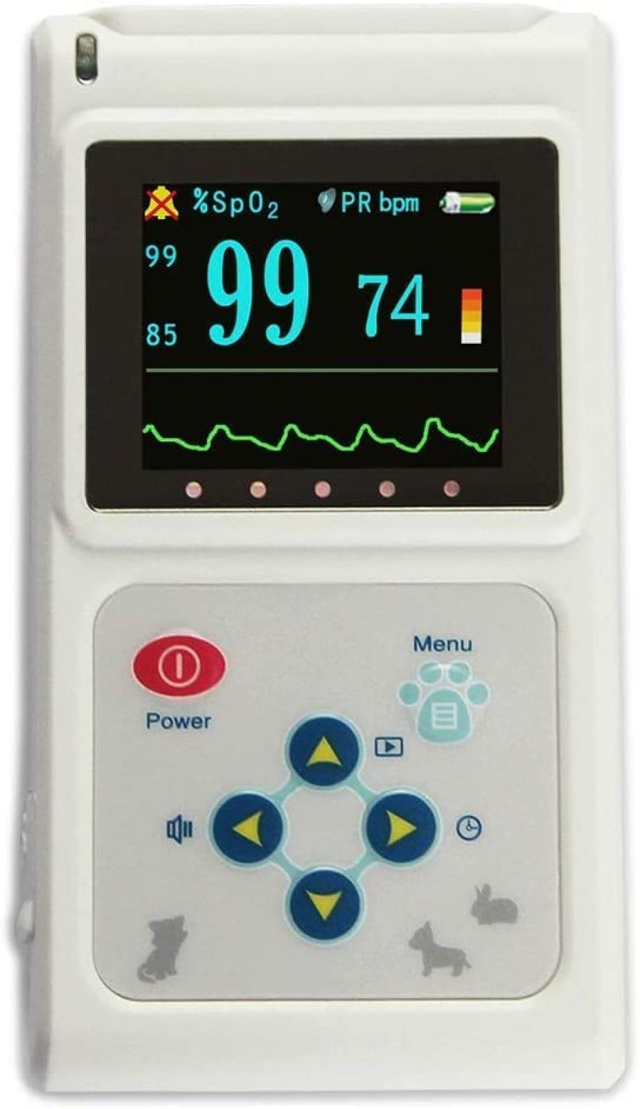 Pulsossimetro Veterinario Portatile, Pulsossimetro Portatile, Cardiofrequenzimetro Che Monitora La Frequenza Cardiaca del Battito Cardiaco di Cani E Gatti per L'uso in Ospedale Familiare