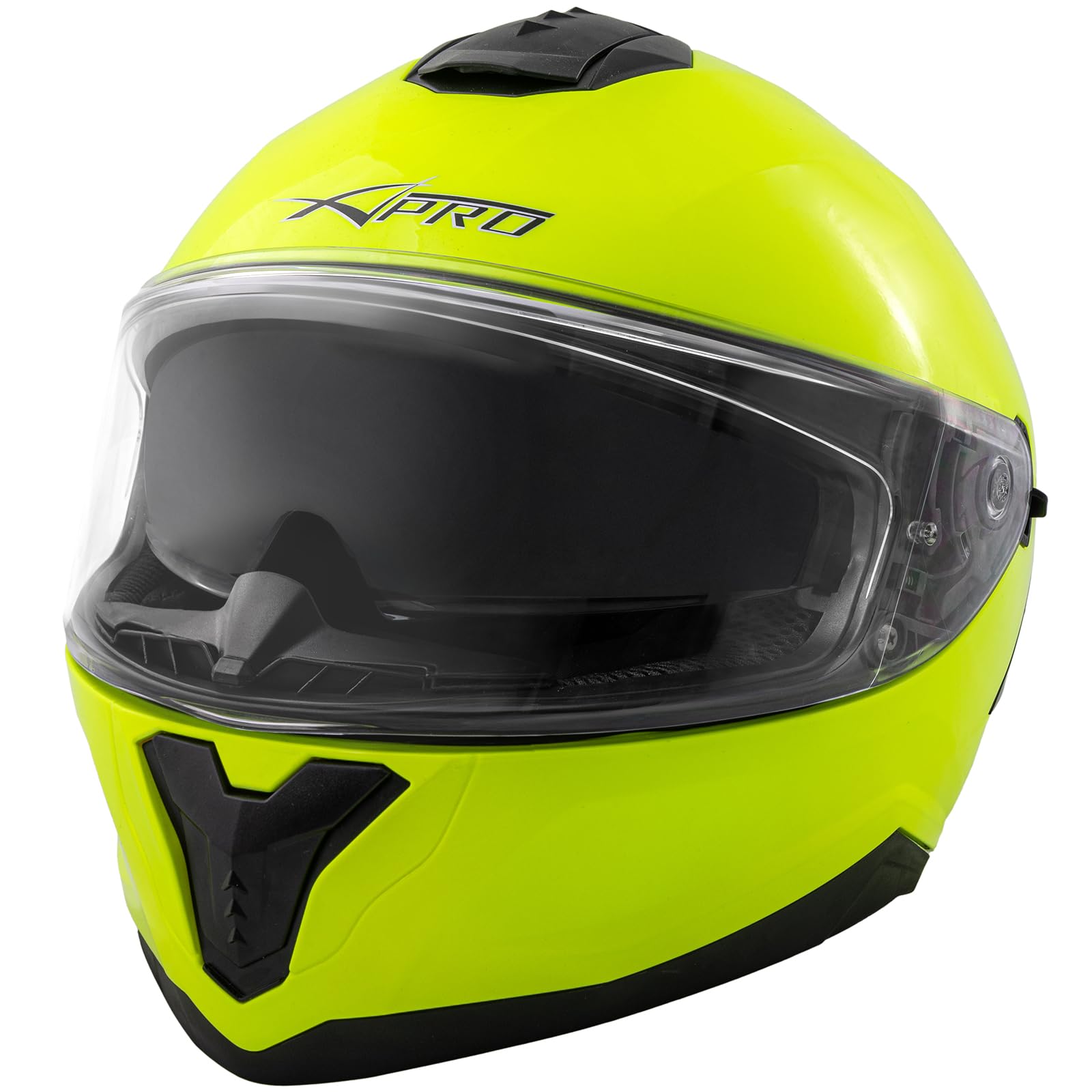 A-Pro Casco Integrale Moto Scooter Touring Visiera Interna Parasole Viaggio Fluo S