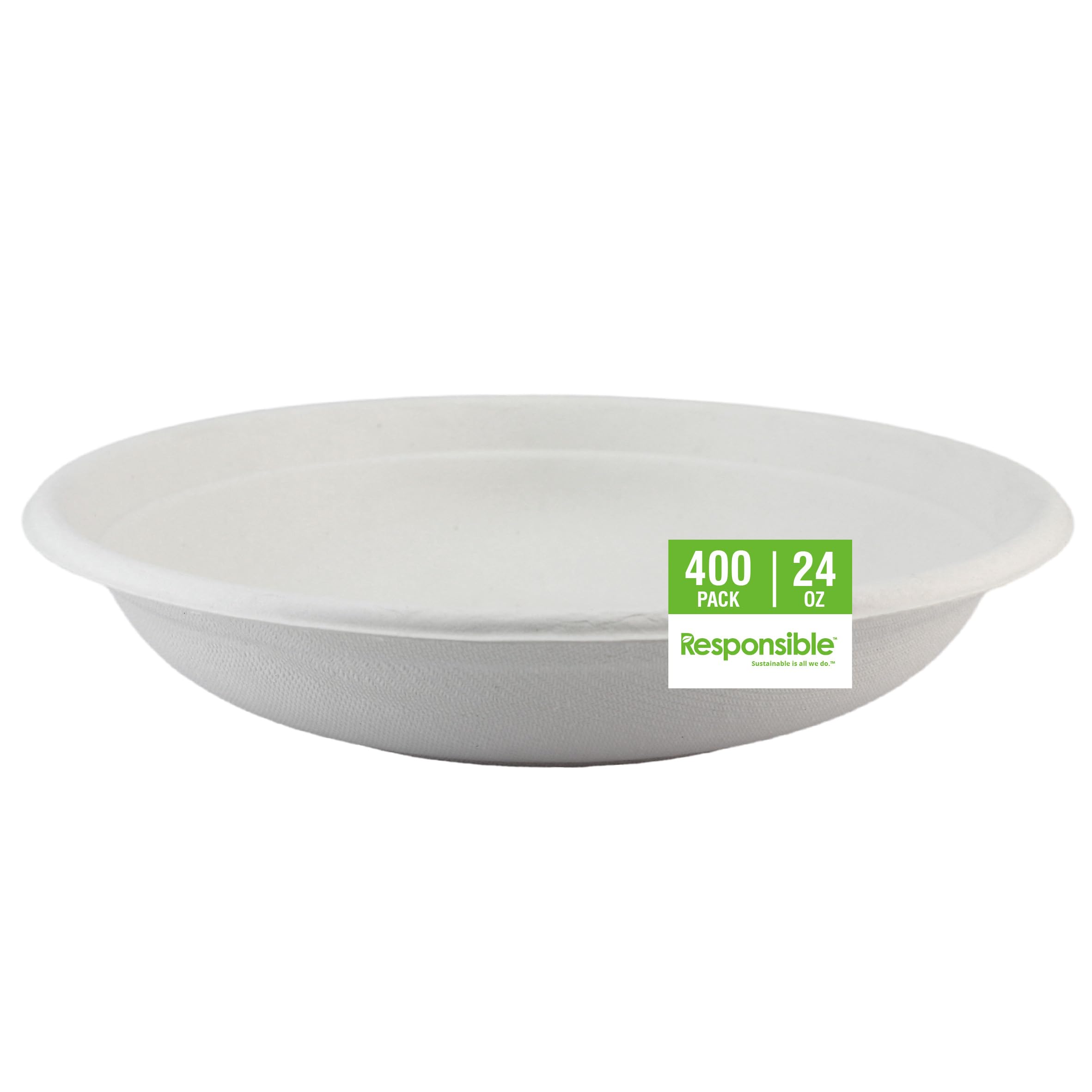 Responsible Products 24 oz (400 Count) / Classic White / Casual Bowls