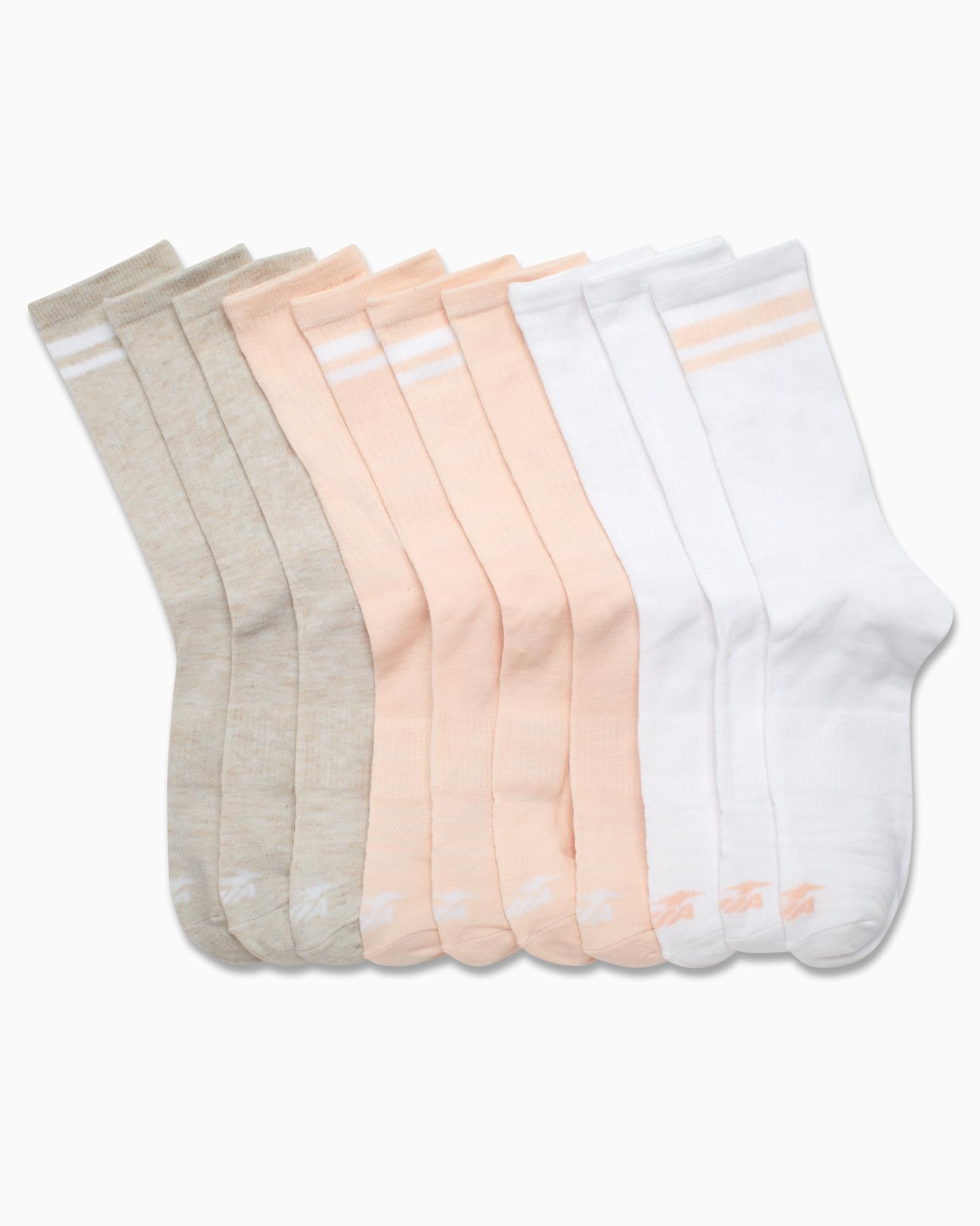 Avia Women's Socks - 10 Pack Performance Cushioned Mid Calf Athletic Crew Socks - Compression Socks for Women, Shoe Size 4-9, Neutral Assorted