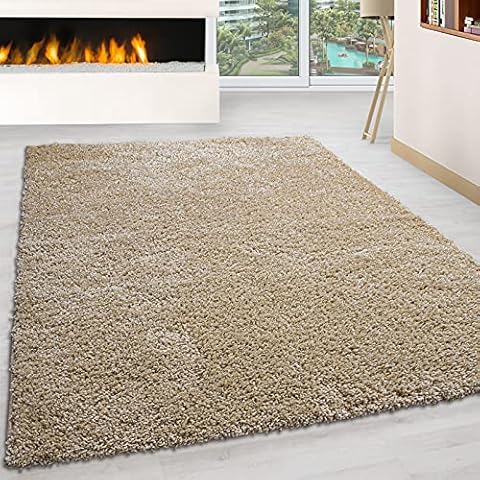 Modern Style Shaggy Rugs Living Room - Soft Fluffy Shaggy Lounge or Bedroom Rug in Large Room Sizes (140 x 200 cm) Cover