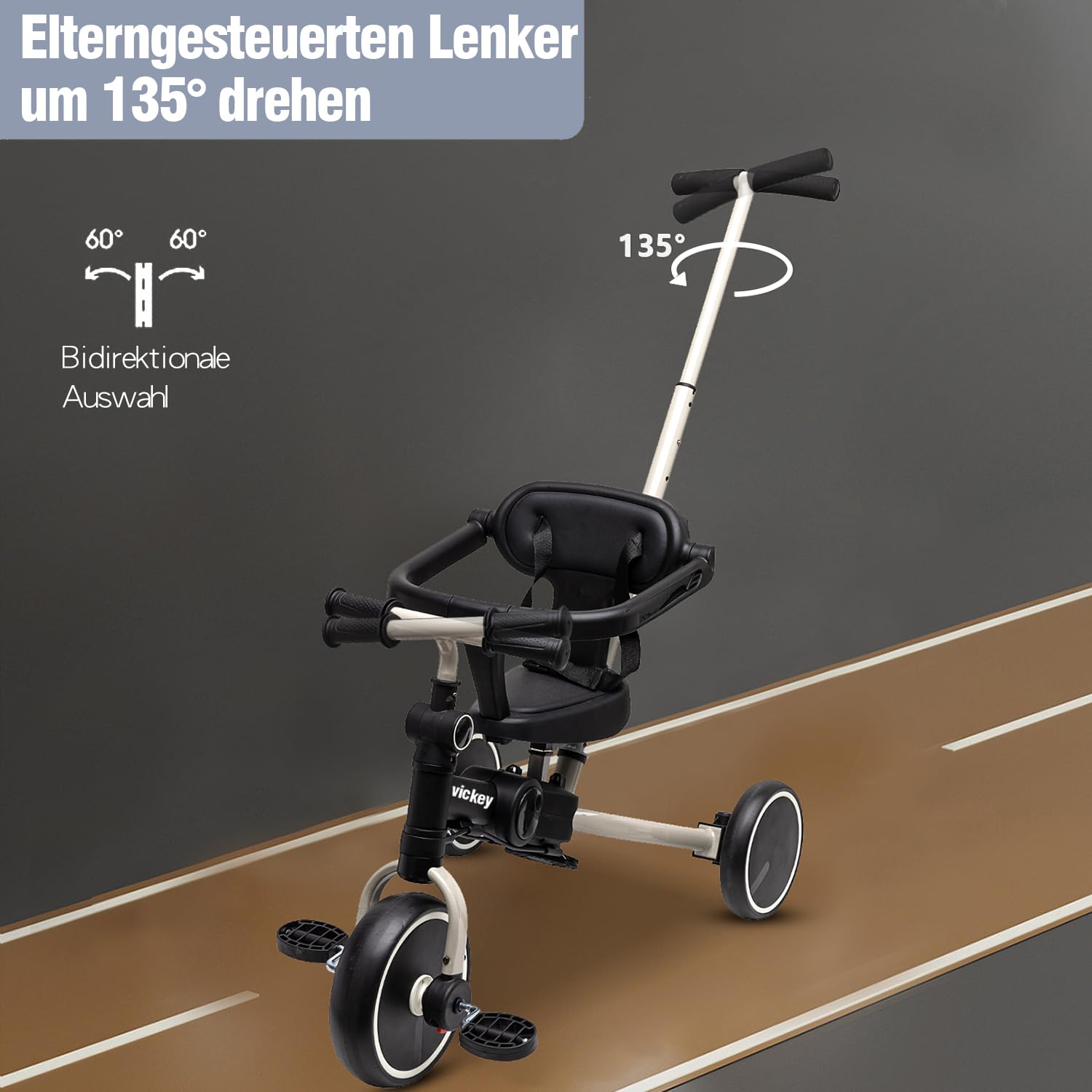 Puppenwagen Ab 1 Jahr Scooter Kinder KORIMEFA Kinderdreirad, Klappbares Kleinkind-Dreirad Mit Reflektor Korimefa Laufrad 3-in-1 Klappbares Dreirad Für Kinder