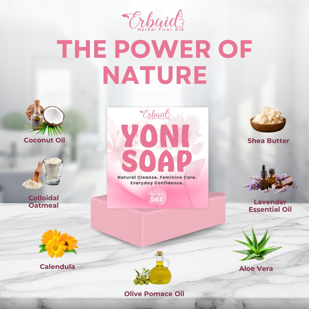 Yoni Soap – pH Balance Feminine Wash for Odor Control & Hydration – Gentle Yet Effective Vaginal Wash for Daily Intimate Hygiene – Natural Cleansing & Moisturizing Vagina Soap for Women, Made in USA