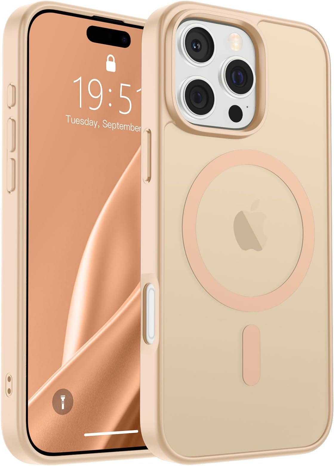 SUPFINE Magnetic for iPhone 16 Pro Max Case(Compatible with MagSafe)(Military Grade Drop Protection) Slim Translucent Matte Shockproof with Anti-Fingerprint Phone Case,Sand Pink