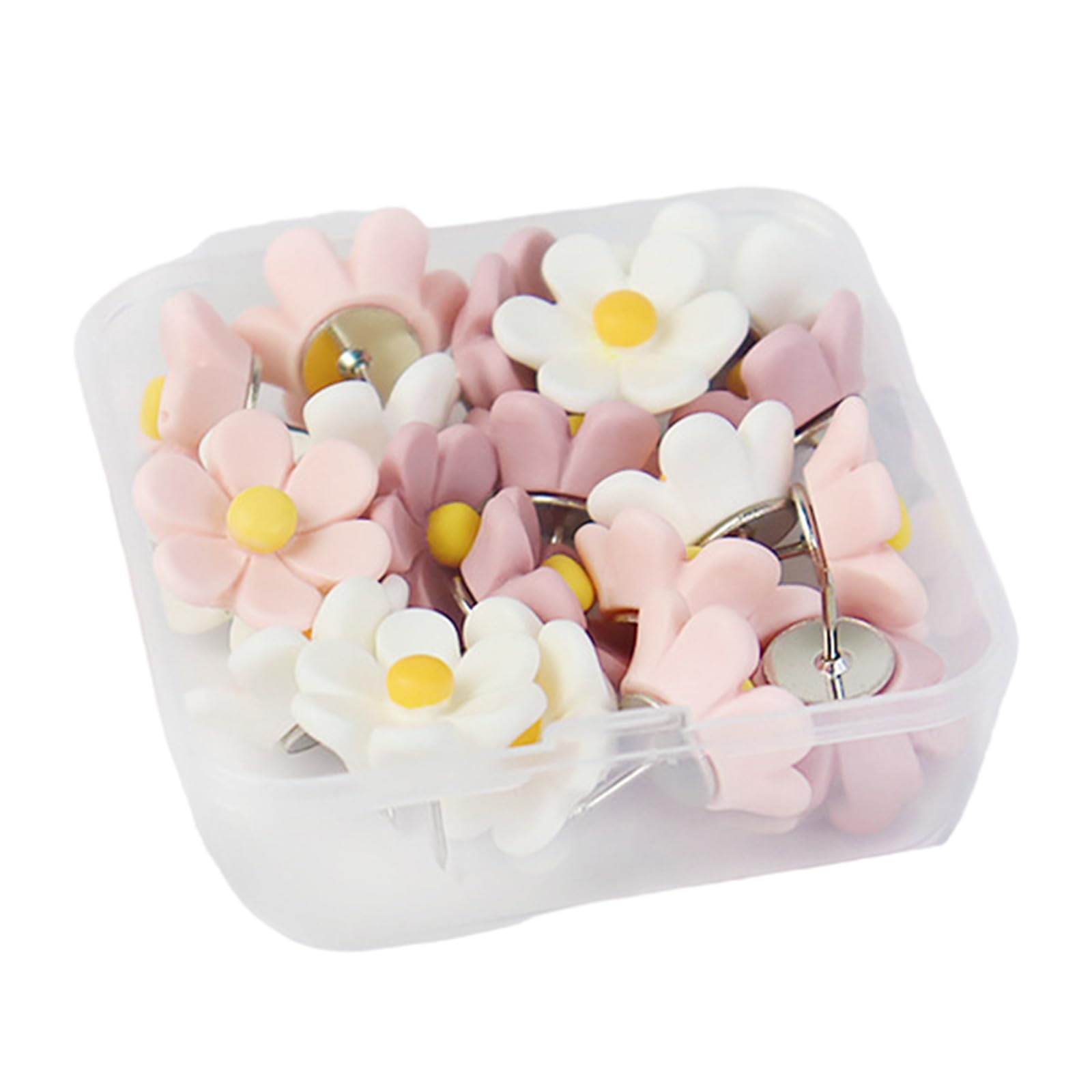 20 / 30Pcs Flower Push Pin Map Pins with Case Cork Notice Board Thumb Tacks Notice Board Pin Drawing Pins for Map Tacks