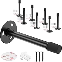 Mousike Lot de 8 butées de porte, butées de porte insonorisantes avec pare-chocs en caoutchouc, protection murale des boutons de porte (noir)