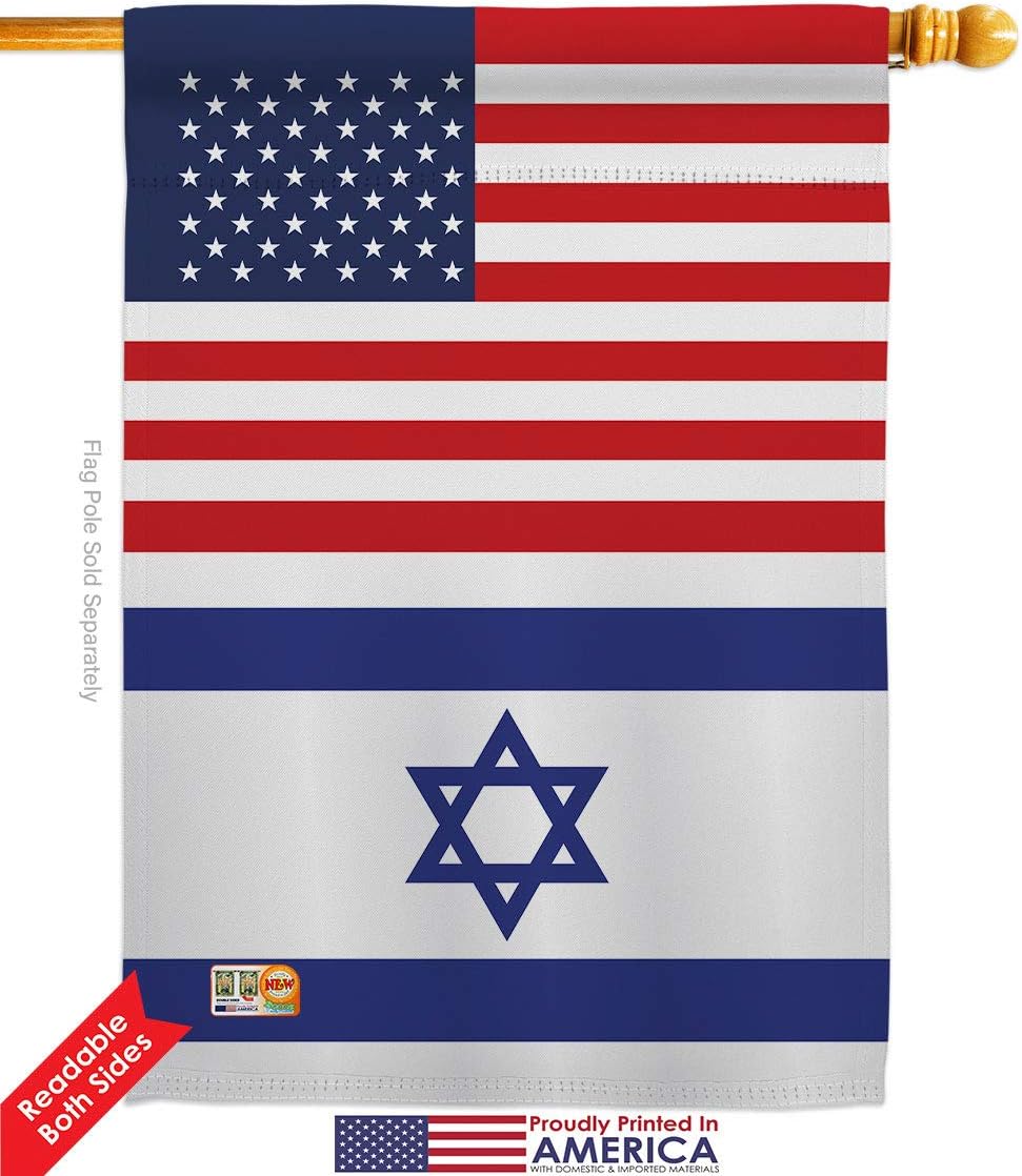 Israel US Friendship House Flag Eagle Set Regional USA American Alliance World Country Particular Area Small Decorative Gift Yard Banner Double-Sided Made In 28 X 40