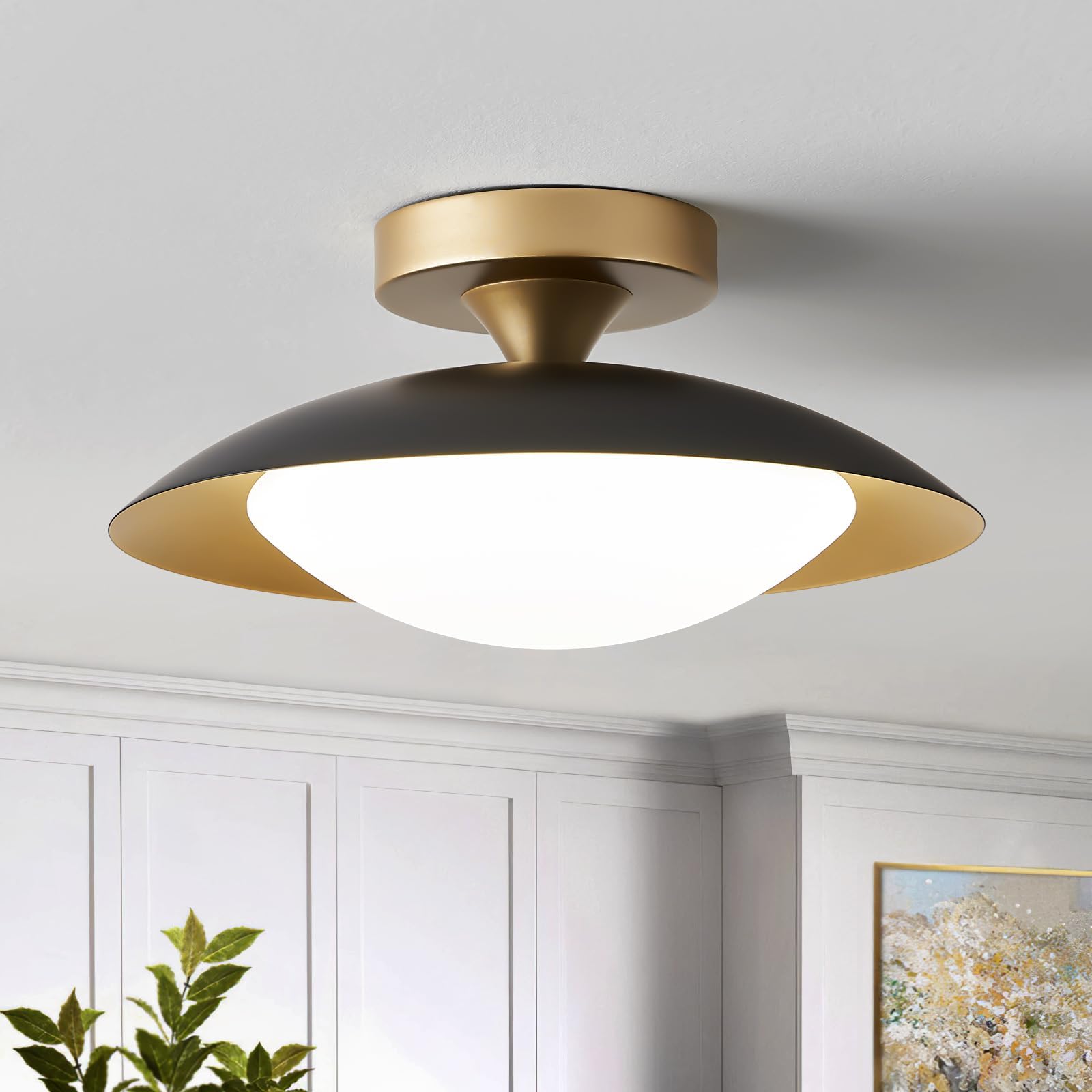 Joyxeon Modern Flush Mount Ceiling Light,13 inch LED Dimmable Ceiling ...