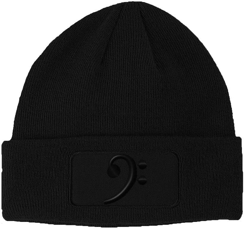 Custom Patch Beanie Black Bass Clef Embroidery Skull Cap Hats for Men & Women