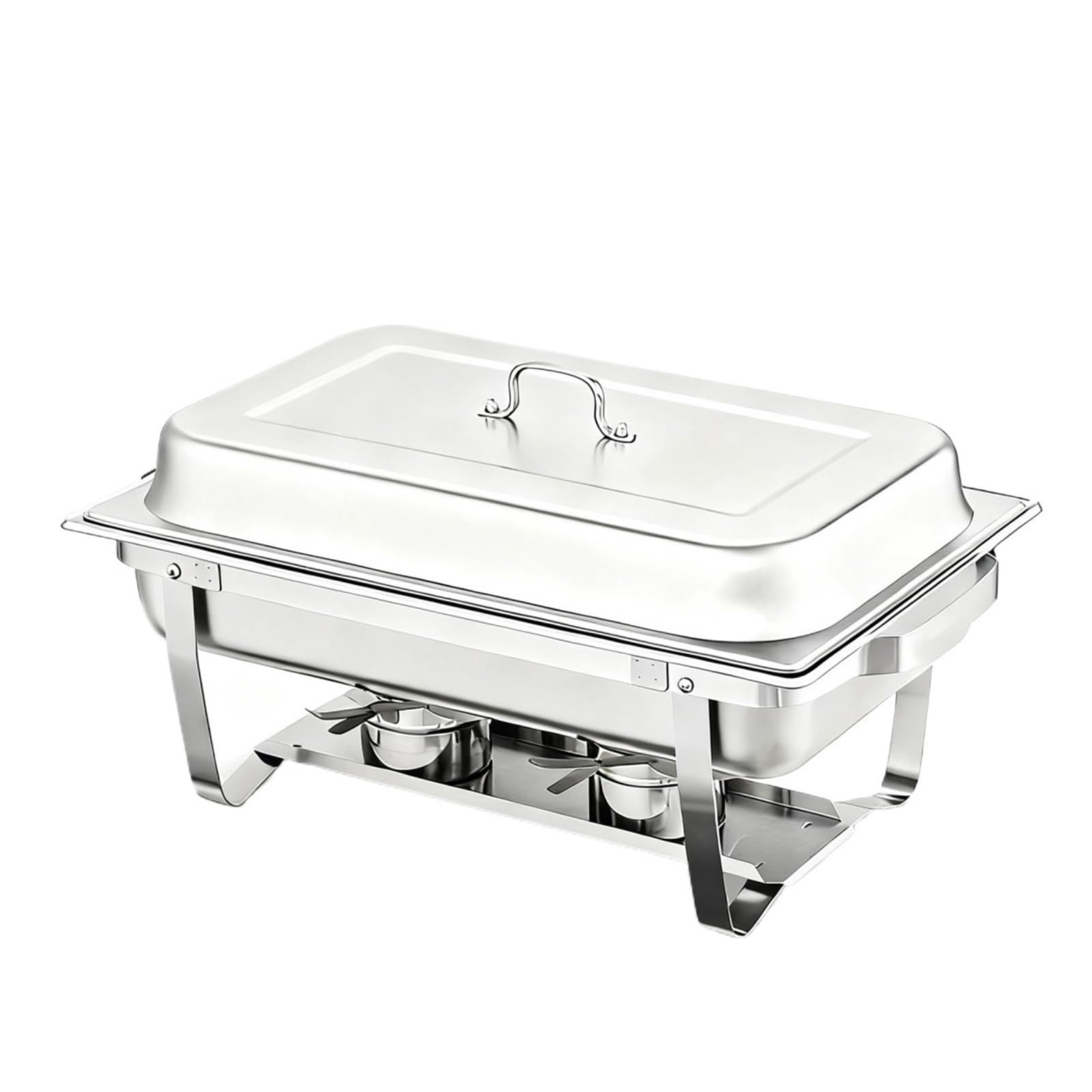Juego De Buffet Platos Frotamiento, Calentador Acero Inoxidable con Rectángulo, Servidor Tapa Calor Duradero