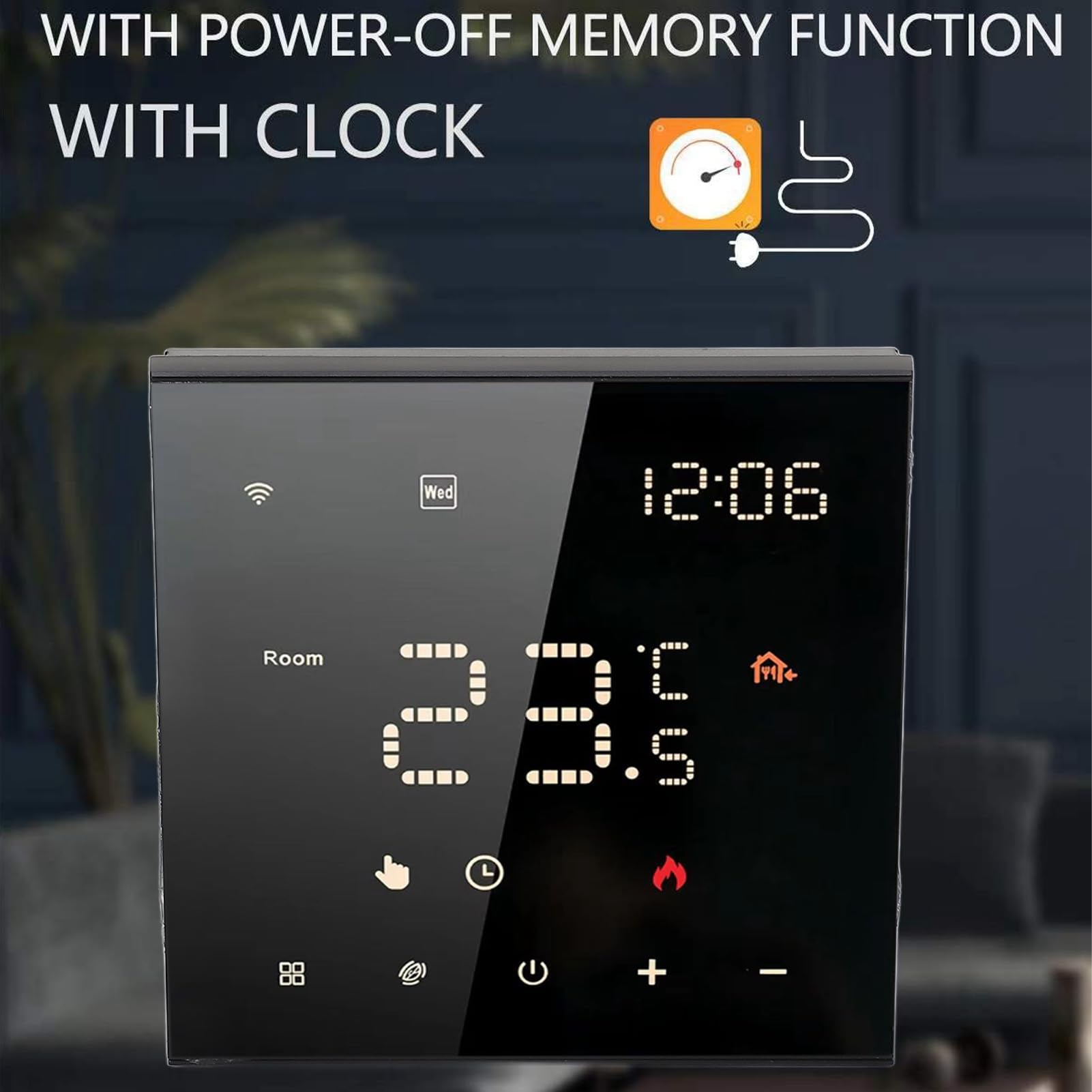 Eujgoov Termostato Inteligente Termostato WiFi Doméstico Pantalla Táctil con Control de Aplicación Programación de 7 Días y Uso Compartido Familiar para Calefacción por Suelo Radiante Horno para