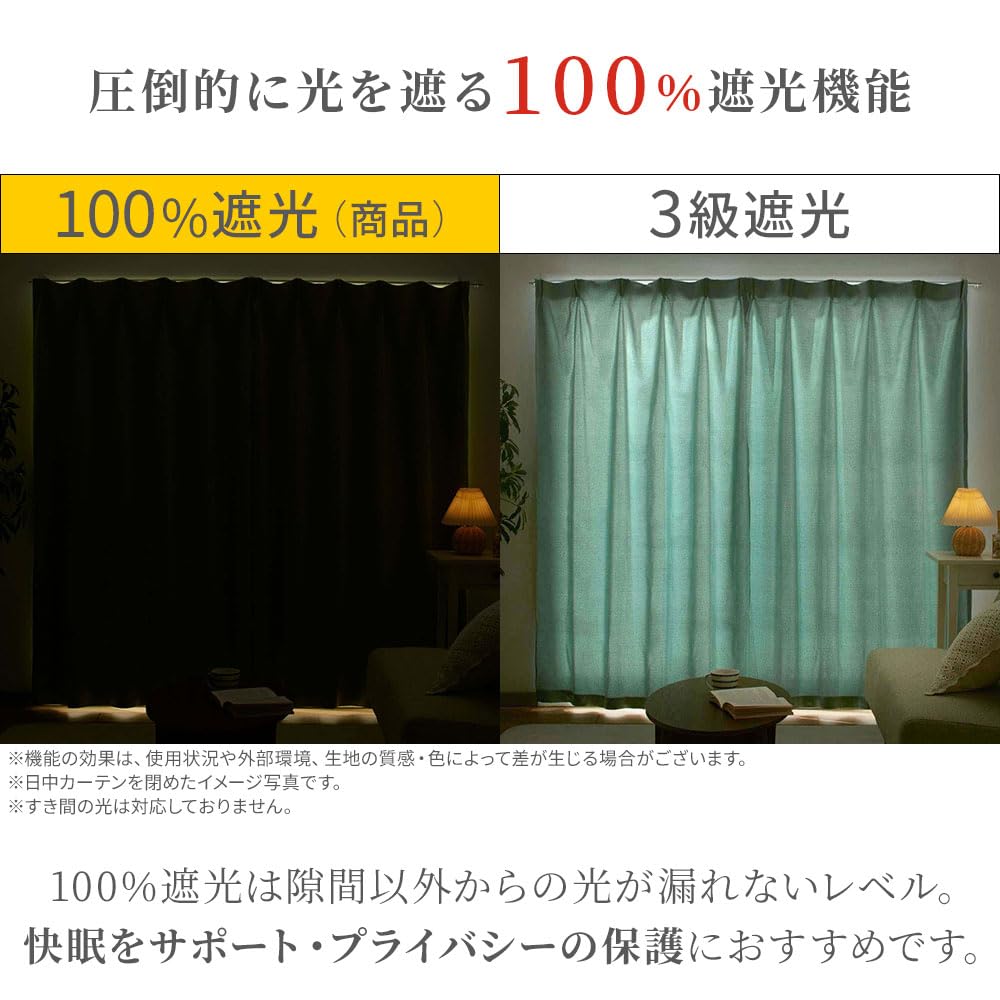 Amazon.co.jp: ベルーナ(BELLUNA) カーテン 遮光 4枚組 100％ 遮光1級 