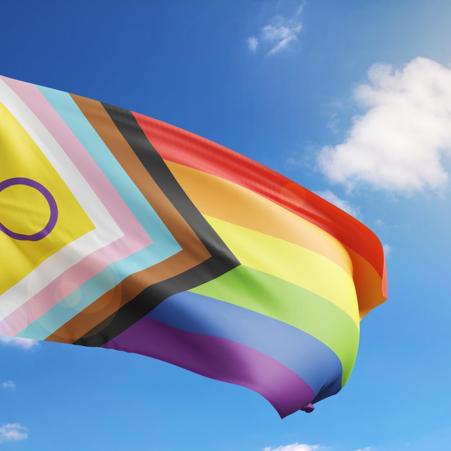 7 PCS Large LGBTQ+ Pride Flags Set 3 x 5 Feet - Rainbow, Inclusive Progress, Transgender, Lesbian, Pansexual, Bisexual, Non-Binary - Outdoor Parade Flags for Pride Month