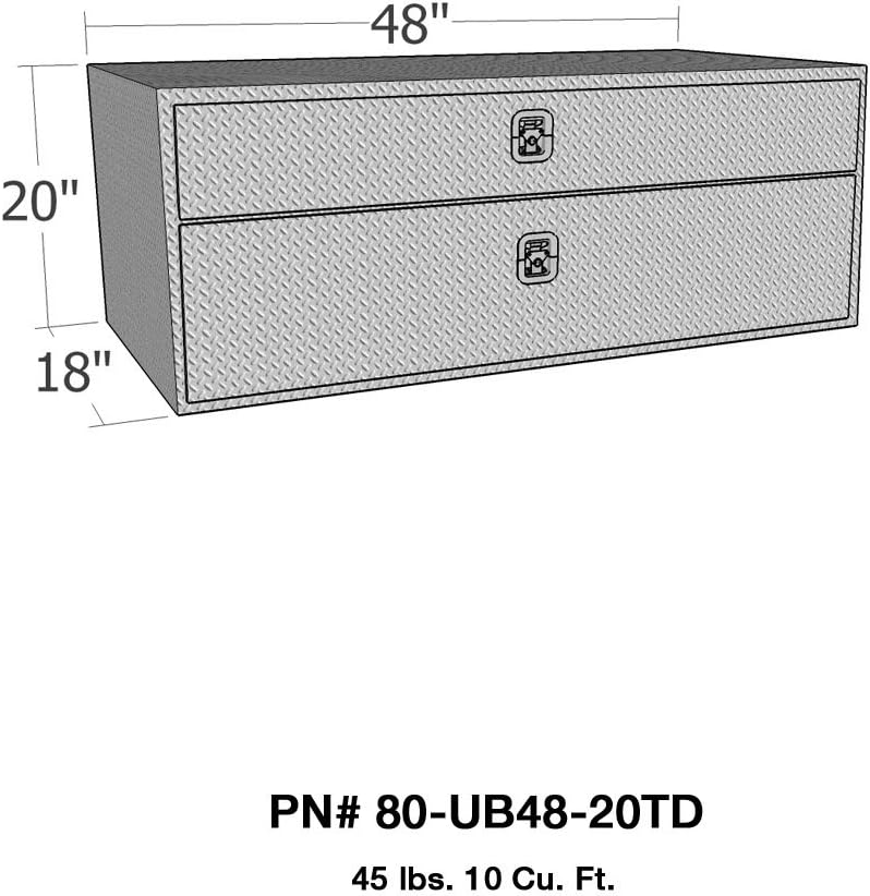 Brute 80-UB48-20TD Pro Series Contractor Under Body 48" x 20" Polished Aluminum Tool Box with Top Drawer