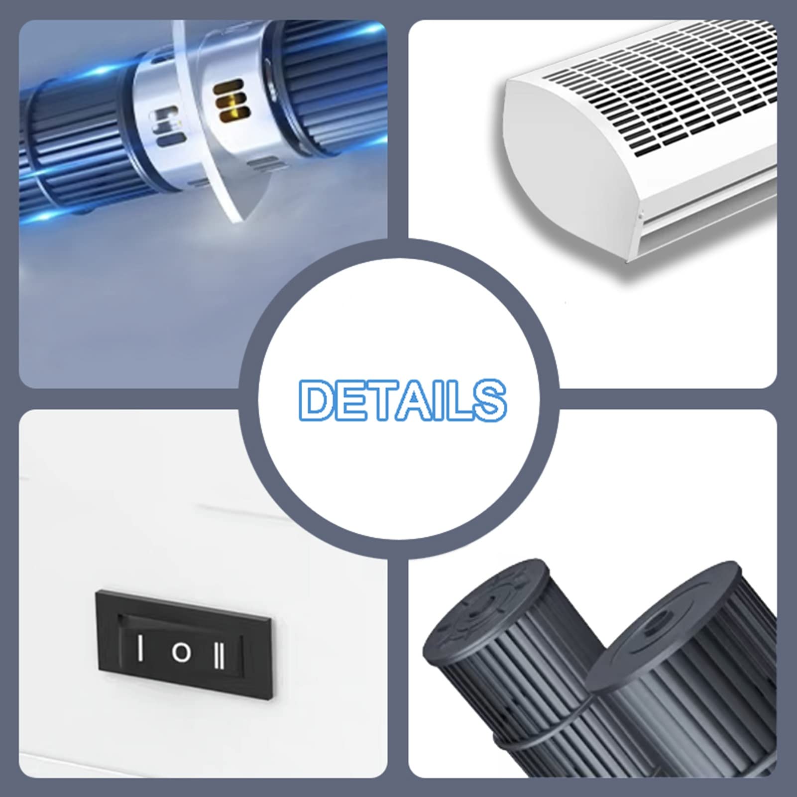 Barriera D'Aria A Parete Con Telecomando - Doppia Velocità, Vento Regolabile, Per Casa O Negozi (100cm) - Foto 8