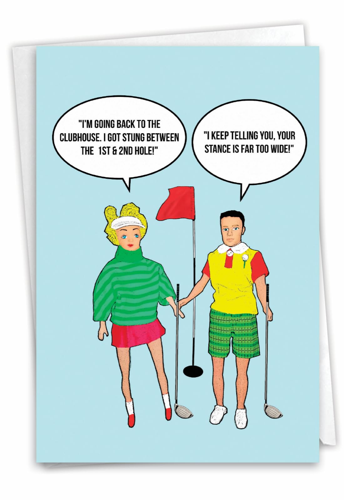 NobleWorks - Funny Happy Birthday Card with Envelope - Congrats Greeting Card for Golfers, Sports, Birthday Fun - Stung Between Holes C6964BDG โ image 1