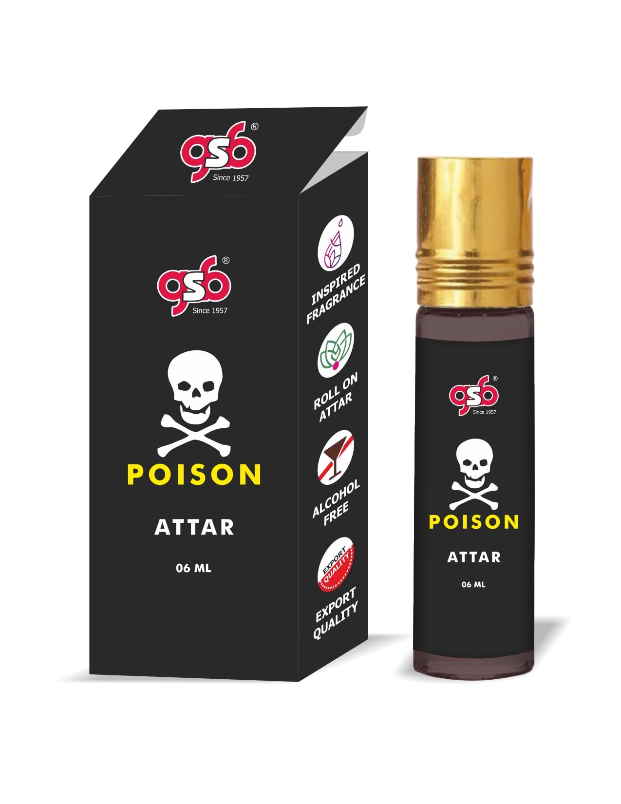 GSB Poison Attar Inspired From Doir Poison | Clone Fragrance | Designer Perfume Roll On | Alcohol Free | Long Lasting | Undiluted | Unisex | 6 ml-image-32