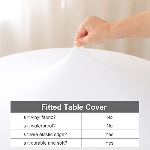 Miniatura 91 de eeivs Mantel cuadrado azul ajustable de elastano elástico con borde elástico, mantel de mesa para el hogar, cocina, comedor, 34 x 34 pulgadas