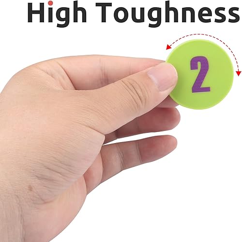 Vista 92 de Juego de 100 fichas de póquer – Monedas circulares de plástico de 1.58 pulgadas para juegos y contar, 0.16 oz cada una, accesorios perfectos