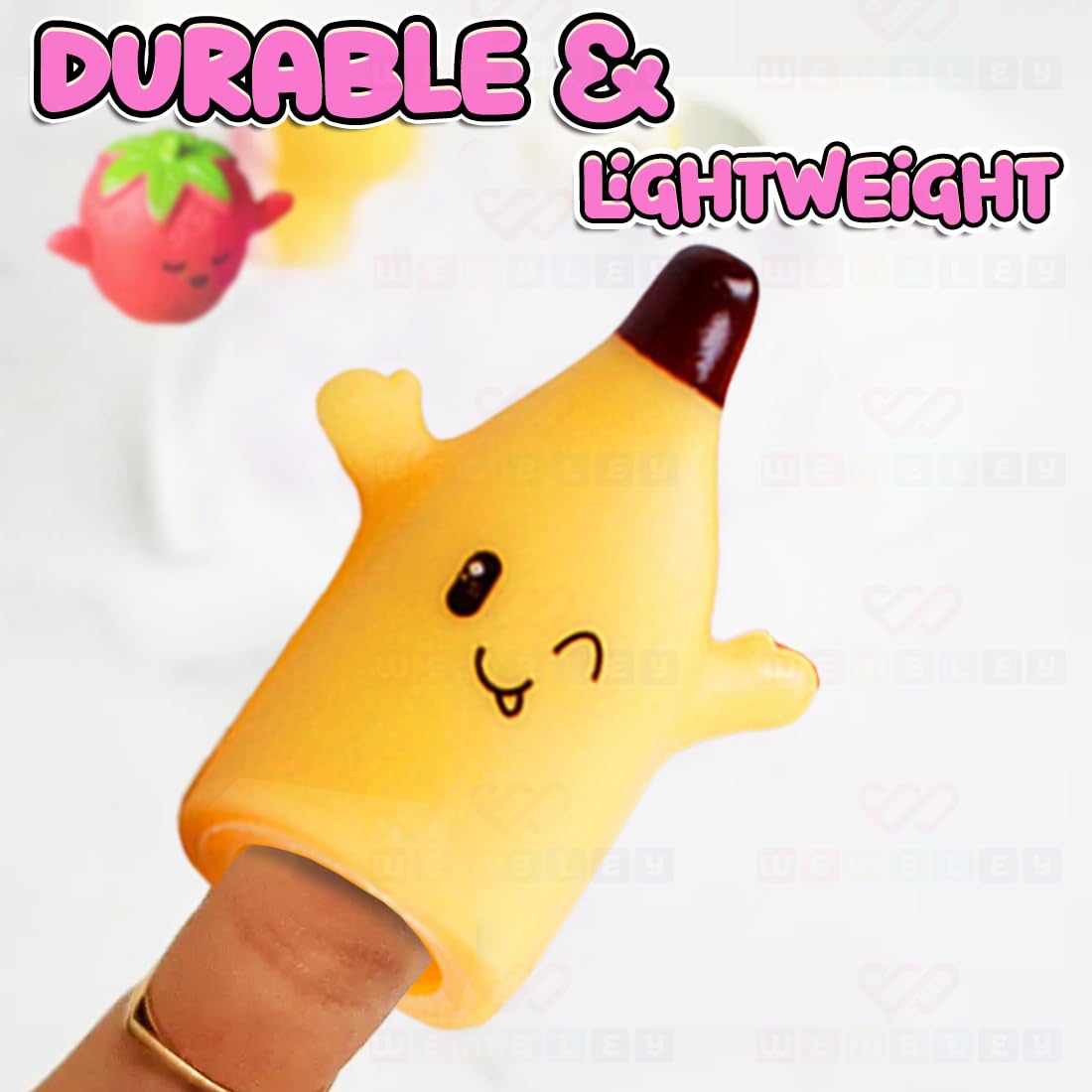 Wembley 5Pc Finger Puppets for Kids| Soft Squishy Toy Set| Easy to Slide Hand Puppets| Set Interactive Storytelling Role Play Fun for Boys, Girls and Toddlers (Fruits & Veggies) - Image 7 thumbnail