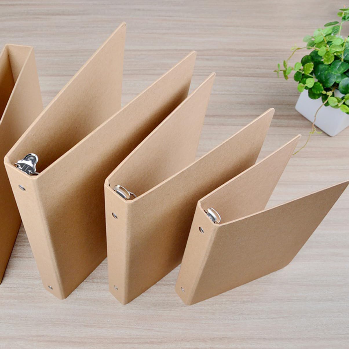 Classeur à Cahier Souple 3 Pièces en Papier Kraft Khaki
