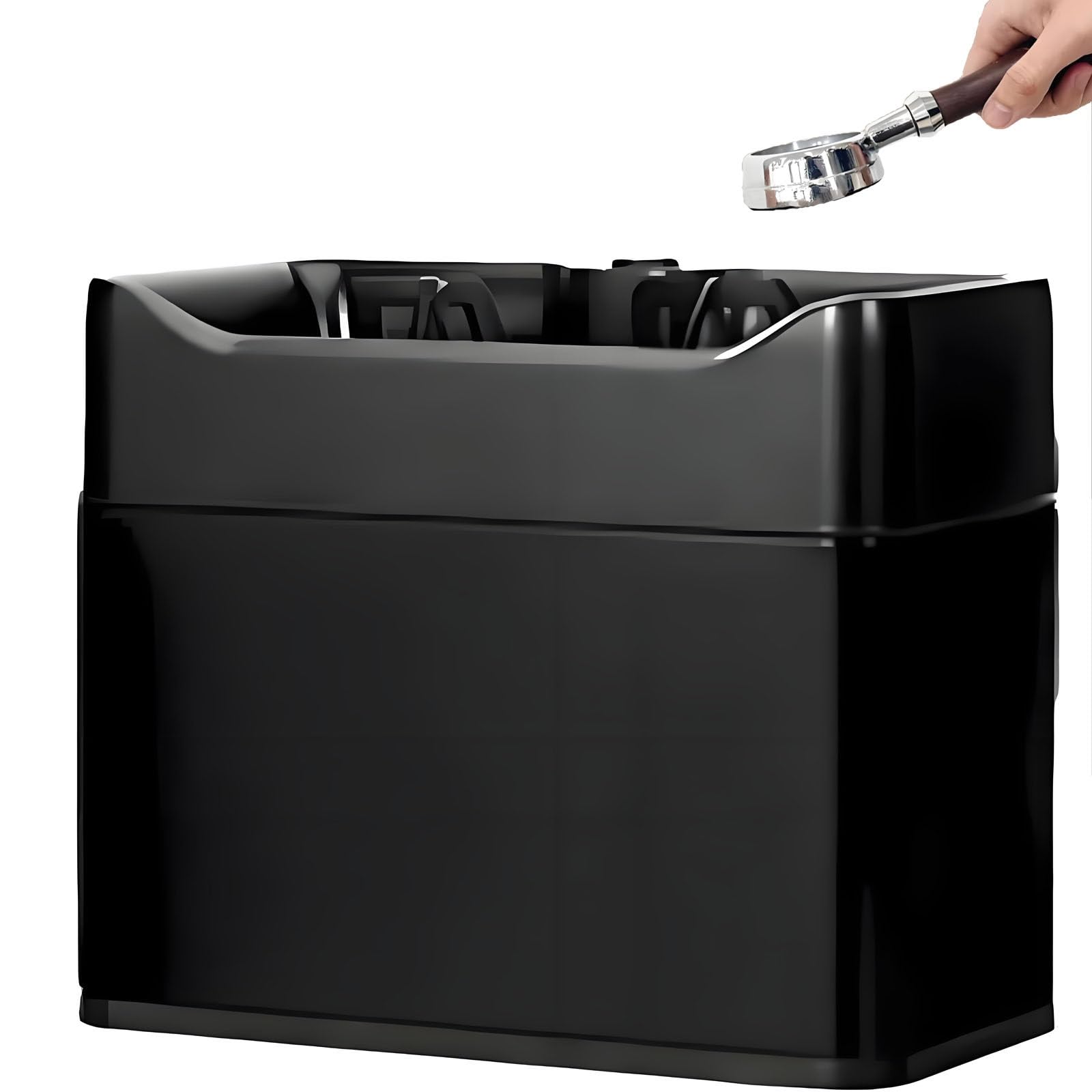 Nettoyeur Automatique de Marc de Café, Nettoyeur de Porte-Filtre Électrique pour Expresso, 340 TR/Min, avec 2 Racleurs et 2 Brosses, pour Usage Domestique et Professionnel Black